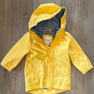Cat & Jack Bright Yellow Hooded Kids Raincoat